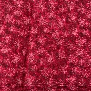 Starburst Pattern Fabric Cotton 3.75 Yards Red Burgandy Quilting Crafts